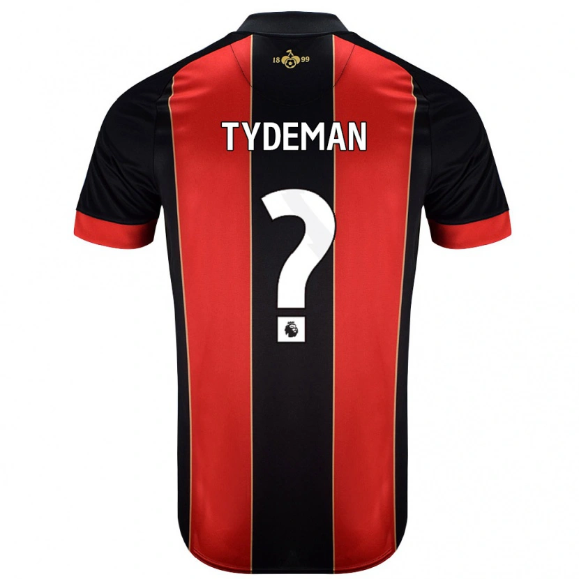 Danxen Mujer Camiseta Kian Tydeman #0 Rojo Negro 1ª Equipación 2024/25 La Camisa México