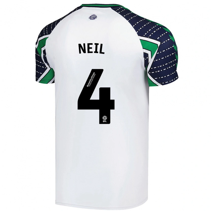 Danxen Mujer Camiseta Dan Neil #4 Blanco 2ª Equipación 2024/25 La Camisa México