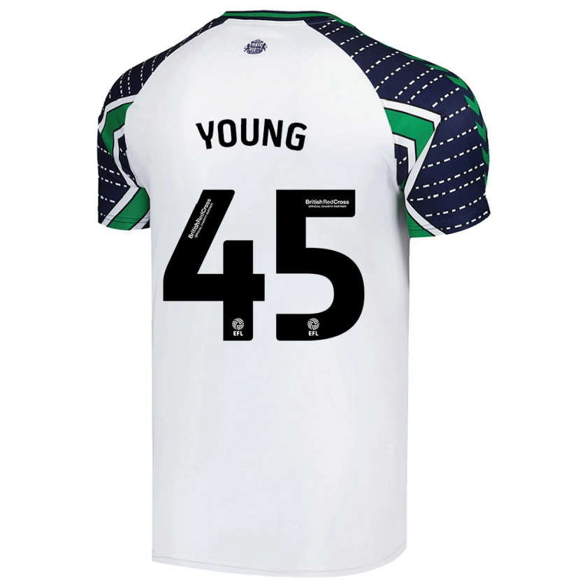 Danxen Mujer Camiseta Matthew Young #45 Blanco 2ª Equipación 2024/25 La Camisa México