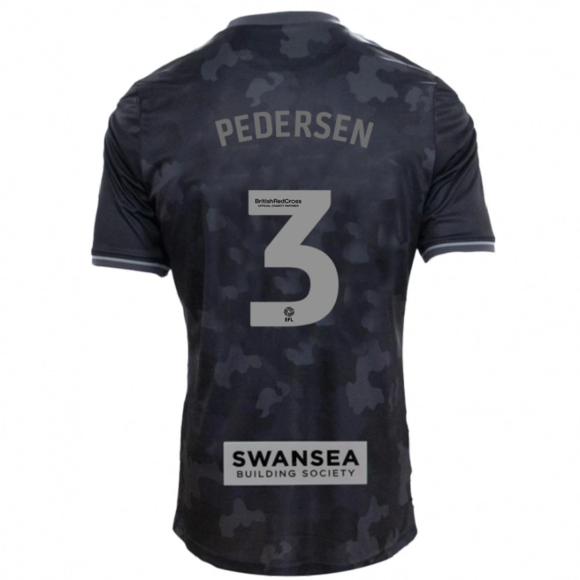 Danxen Mujer Camiseta Kristian Pedersen #3 Negro 2ª Equipación 2024/25 La Camisa México