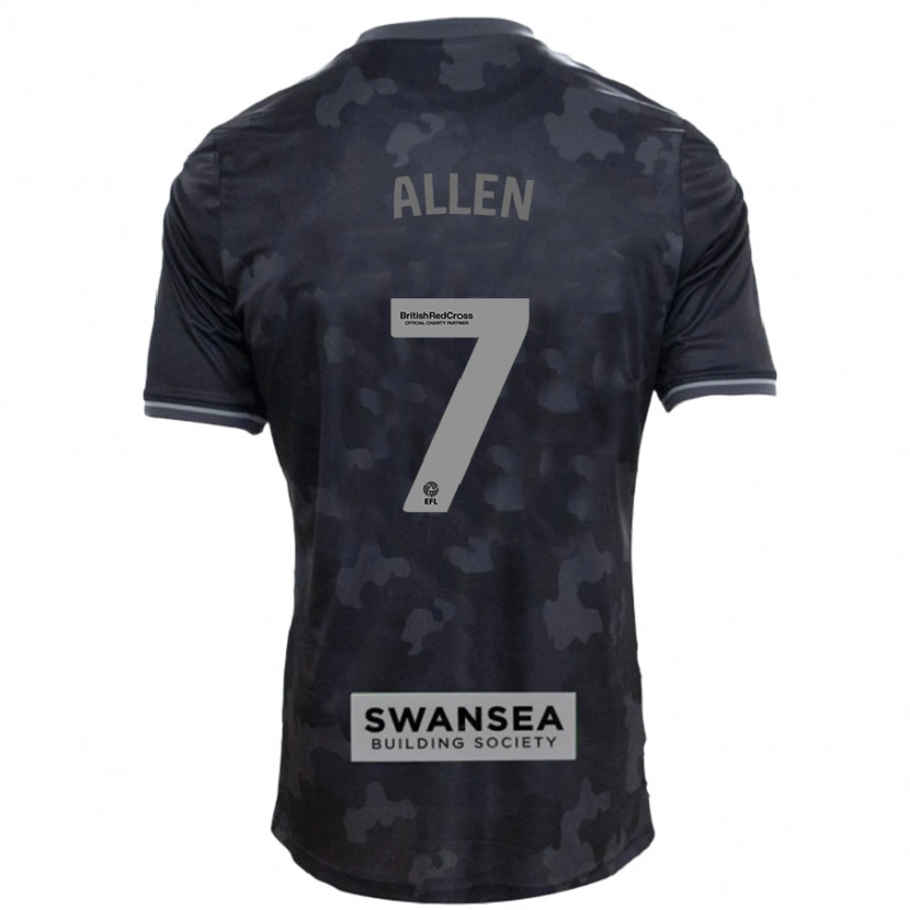 Danxen Mujer Camiseta Joe Allen #7 Negro 2ª Equipación 2024/25 La Camisa México
