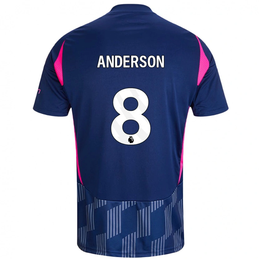 Danxen Mujer Camiseta Elliot Anderson #8 Azul Real Rosa 2ª Equipación 2024/25 La Camisa México