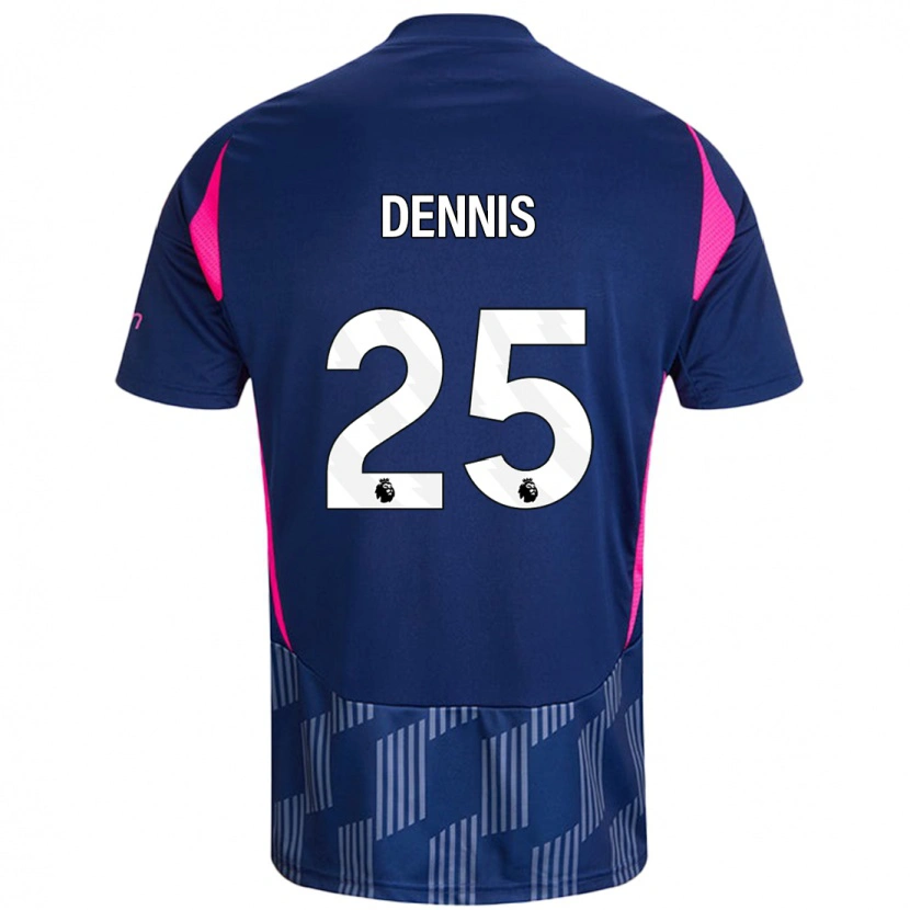 Danxen Mujer Camiseta Emmanuel Dennis #25 Azul Real Rosa 2ª Equipación 2024/25 La Camisa México