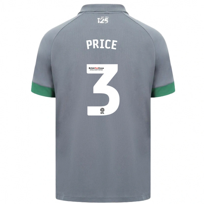 Danxen Mujer Camiseta Ffion Price #3 Gris Oscuro 2ª Equipación 2024/25 La Camisa México