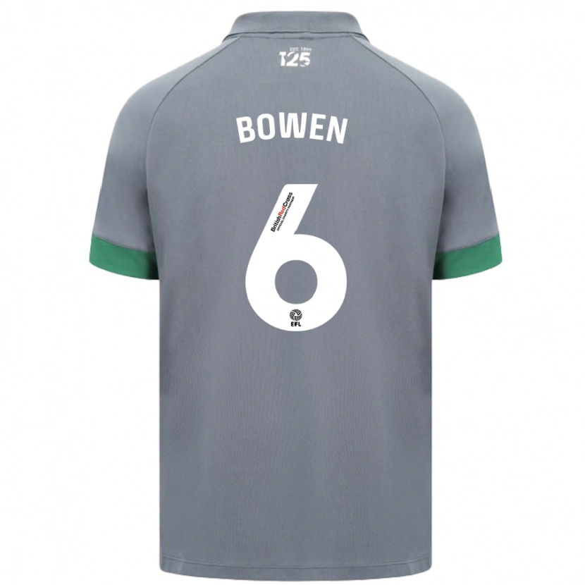 Danxen Mujer Camiseta Megan Bowen #6 Gris Oscuro 2ª Equipación 2024/25 La Camisa México