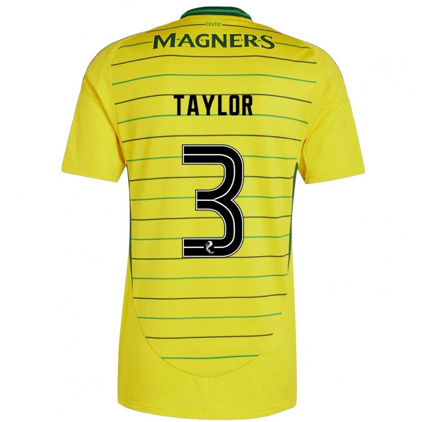 Danxen Mujer Camiseta Greg Taylor #3 Amarillo 2ª Equipación 2024/25 La Camisa México