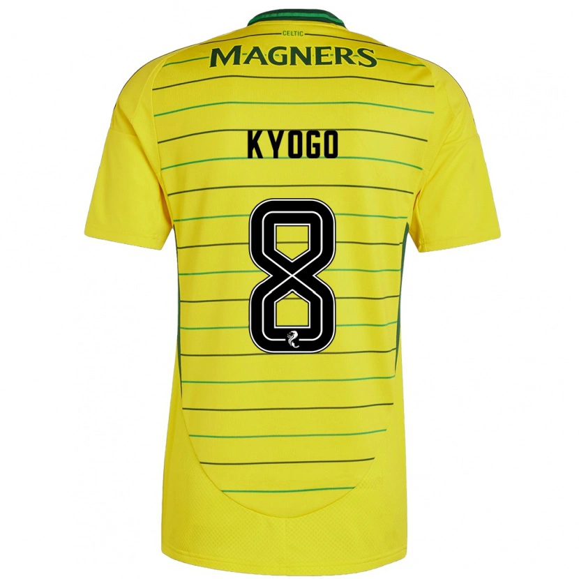 Danxen Mujer Camiseta Kyogo Furuhashi #8 Amarillo 2ª Equipación 2024/25 La Camisa México