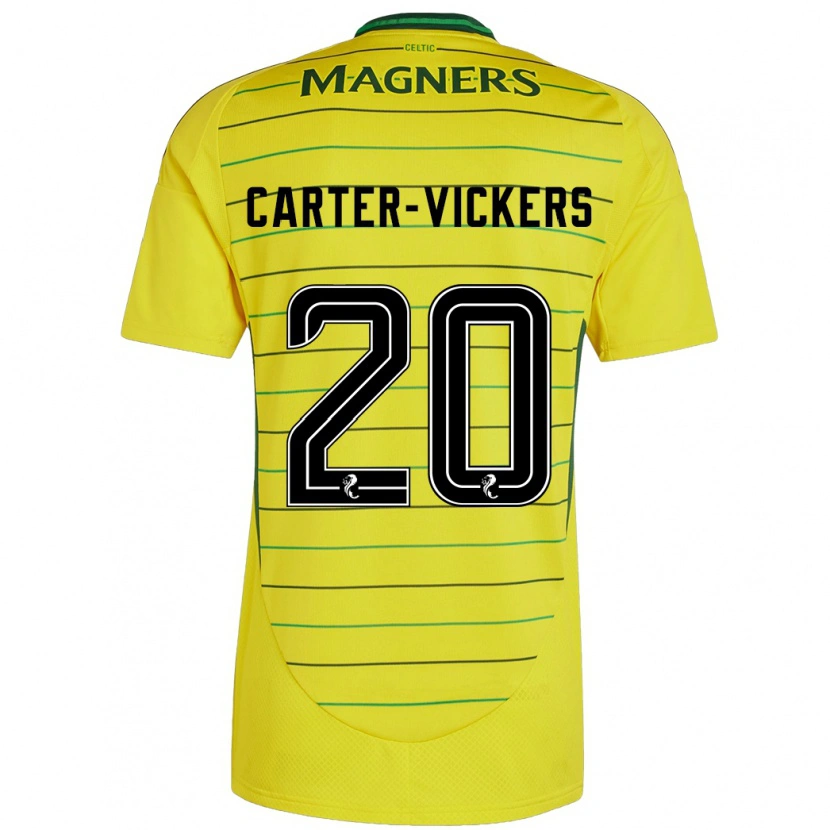 Danxen Mujer Camiseta Cameron Carter-Vickers #20 Amarillo 2ª Equipación 2024/25 La Camisa México
