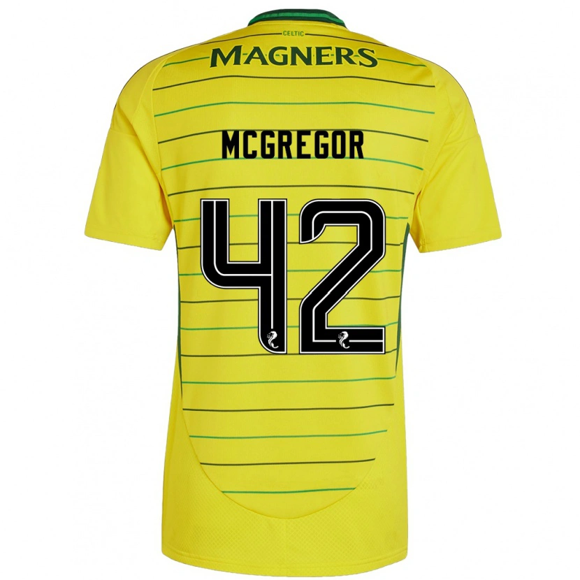 Danxen Mujer Camiseta Callum Mcgregor #42 Amarillo 2ª Equipación 2024/25 La Camisa México