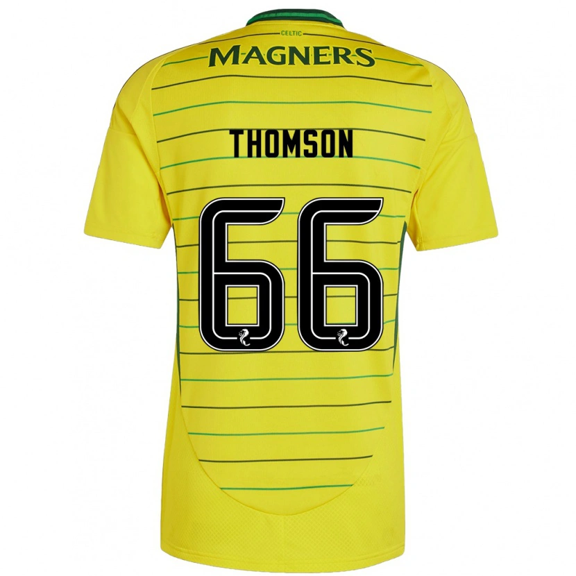 Danxen Mujer Camiseta Corey Thomson #66 Amarillo 2ª Equipación 2024/25 La Camisa México
