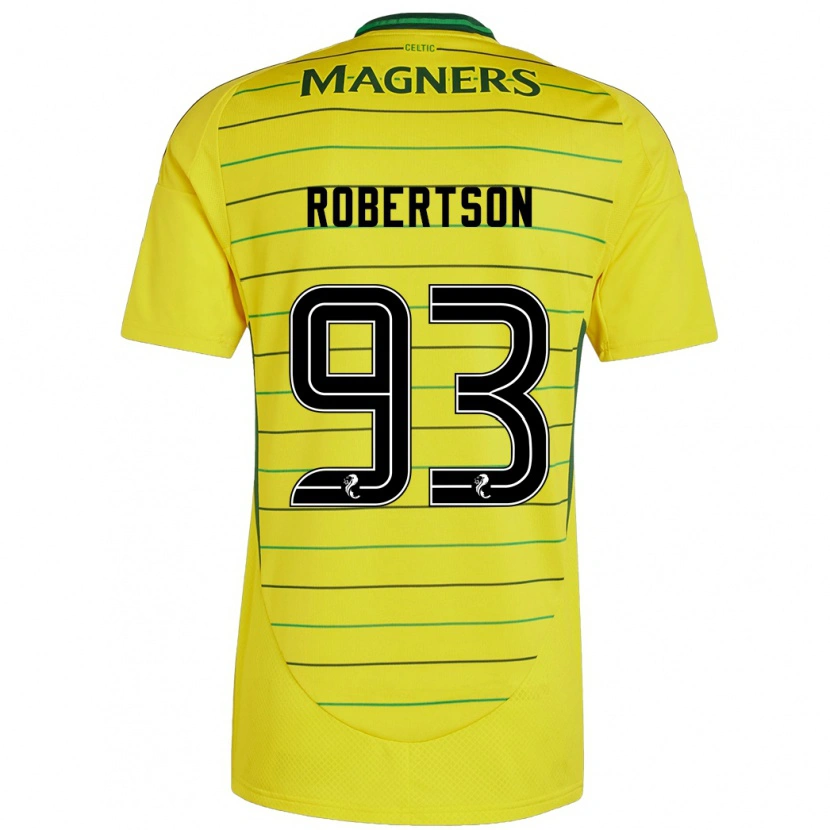 Danxen Mujer Camiseta Mitchell Robertson #93 Amarillo 2ª Equipación 2024/25 La Camisa México