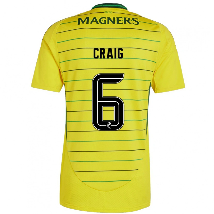 Danxen Mujer Camiseta Chloe Craig #6 Amarillo 2ª Equipación 2024/25 La Camisa México