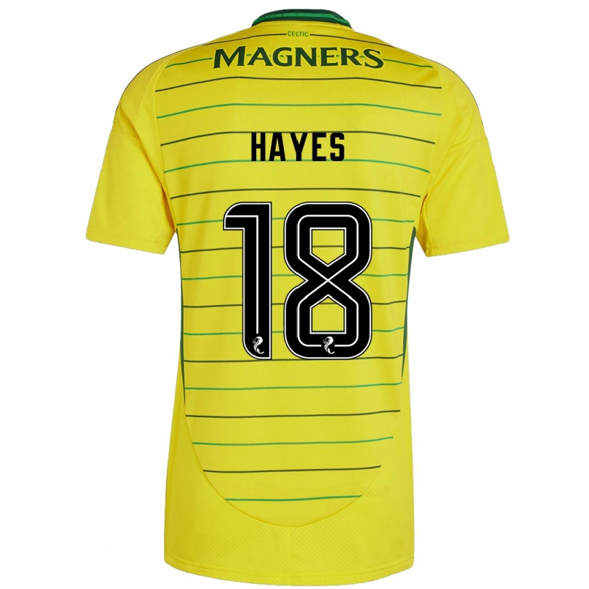 Danxen Mujer Camiseta Caitlin Hayes #18 Amarillo 2ª Equipación 2024/25 La Camisa México