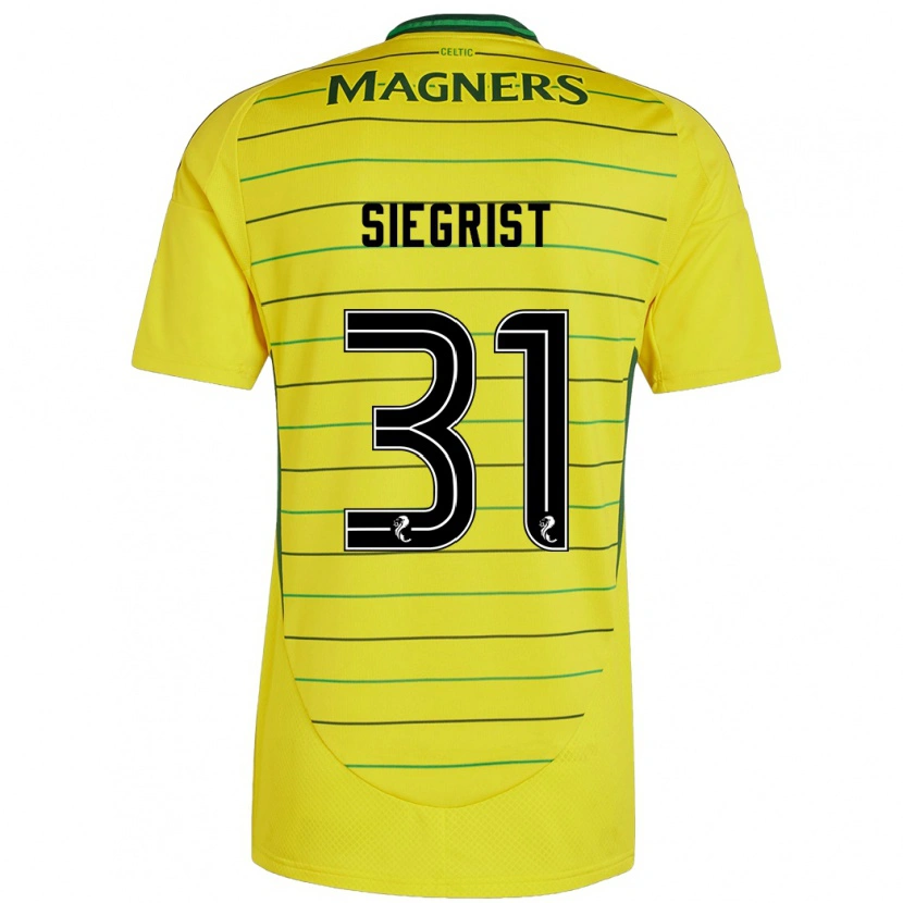 Danxen Mujer Camiseta Benjamin Siegrist #31 Amarillo 2ª Equipación 2024/25 La Camisa México
