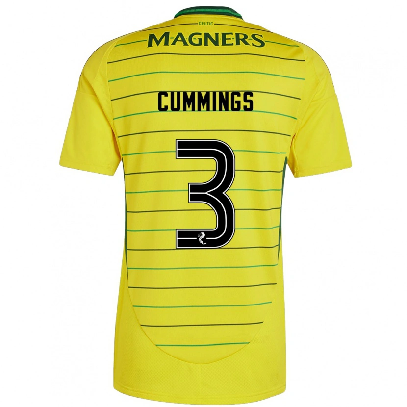 Danxen Mujer Camiseta Sydney Cummings #3 Amarillo 2ª Equipación 2024/25 La Camisa México