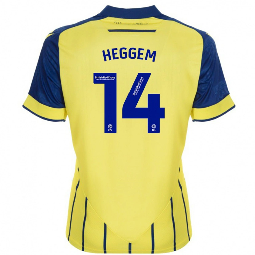 Danxen Mujer Camiseta Torbjørn Heggem #14 Amarillo Azul 2ª Equipación 2024/25 La Camisa México