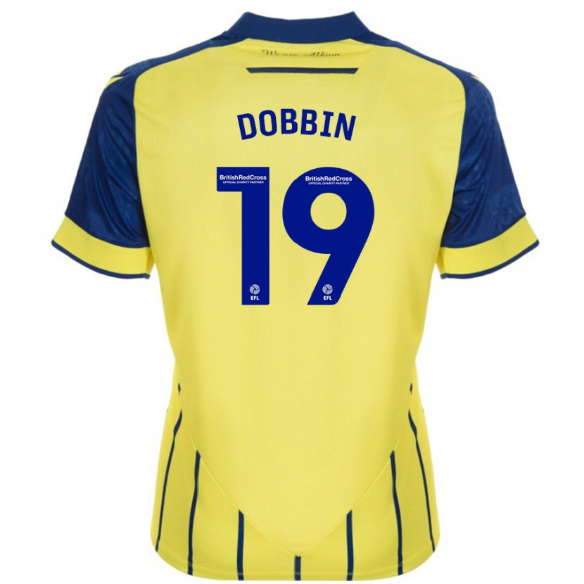 Danxen Mujer Camiseta Lewis Dobbin #19 Amarillo Azul 2ª Equipación 2024/25 La Camisa México