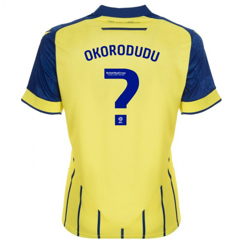 Danxen Mujer Camiseta Adam Okorodudu #0 Amarillo Azul 2ª Equipación 2024/25 La Camisa México