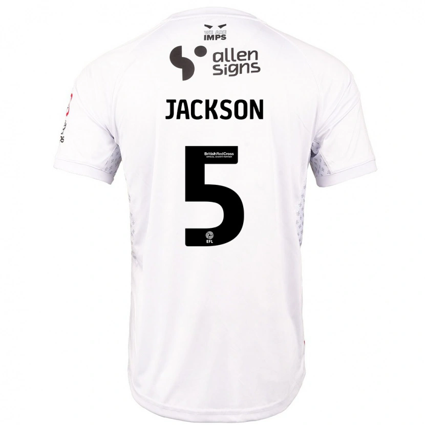 Danxen Mujer Camiseta Adam Jackson #5 Rojo Blanco 2ª Equipación 2024/25 La Camisa México