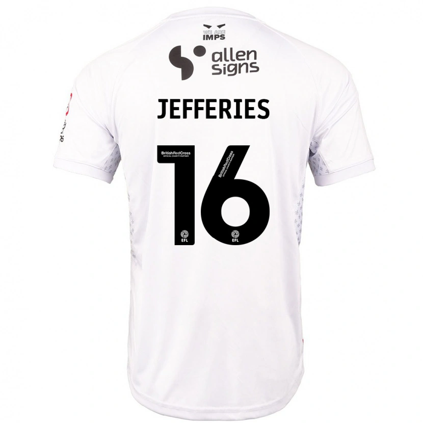 Danxen Mujer Camiseta Dom Jefferies #16 Rojo Blanco 2ª Equipación 2024/25 La Camisa México