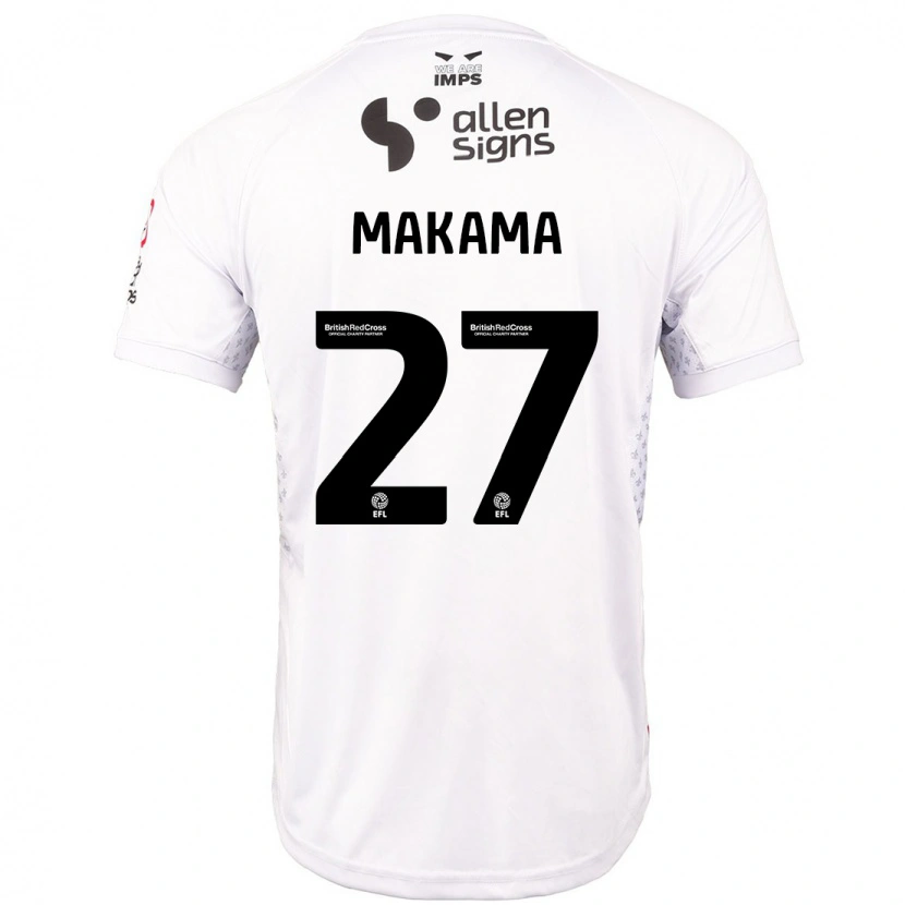 Danxen Mujer Camiseta Jovon Makama #27 Rojo Blanco 2ª Equipación 2024/25 La Camisa México