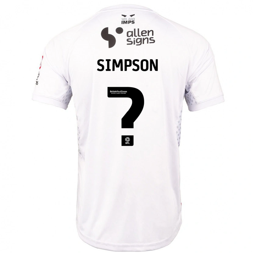 Danxen Mujer Camiseta John Simpson #0 Rojo Blanco 2ª Equipación 2024/25 La Camisa México