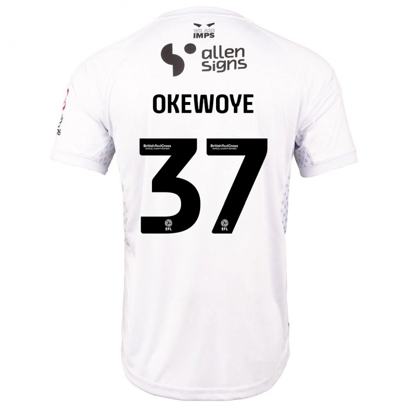 Danxen Mujer Camiseta Gbolahan Okewoye #37 Rojo Blanco 2ª Equipación 2024/25 La Camisa México