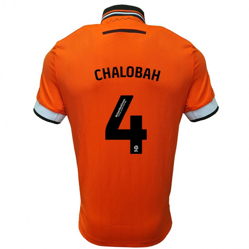 Danxen Mujer Camiseta Nathaniel Chalobah #4 Naranja Blanco 2ª Equipación 2024/25 La Camisa México