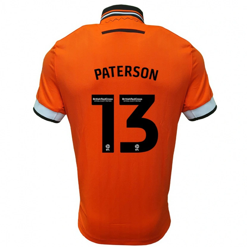 Danxen Mujer Camiseta Callum Paterson #13 Naranja Blanco 2ª Equipación 2024/25 La Camisa México