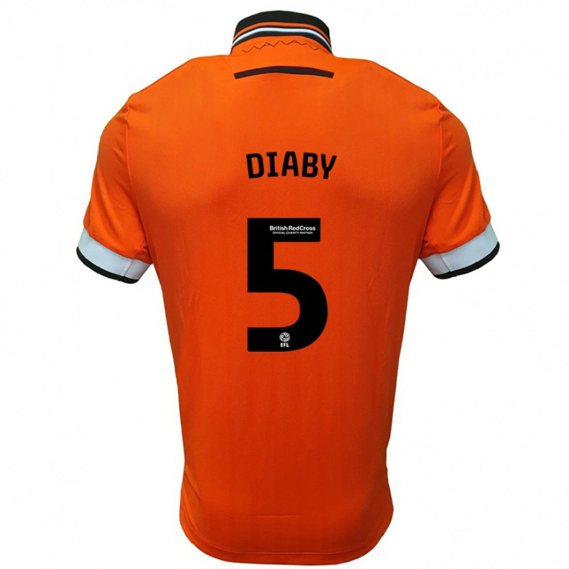 Danxen Mujer Camiseta Bambo Diaby #5 Naranja Blanco 2ª Equipación 2024/25 La Camisa México