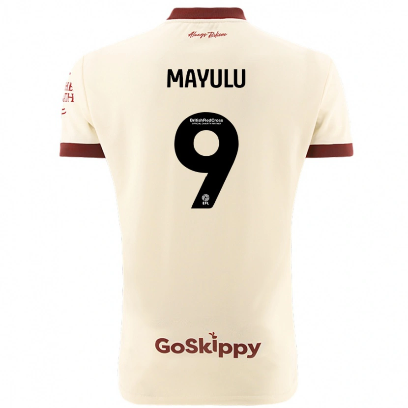 Danxen Mujer Camiseta Fally Mayulu #9 Crema Blanco 2ª Equipación 2024/25 La Camisa México