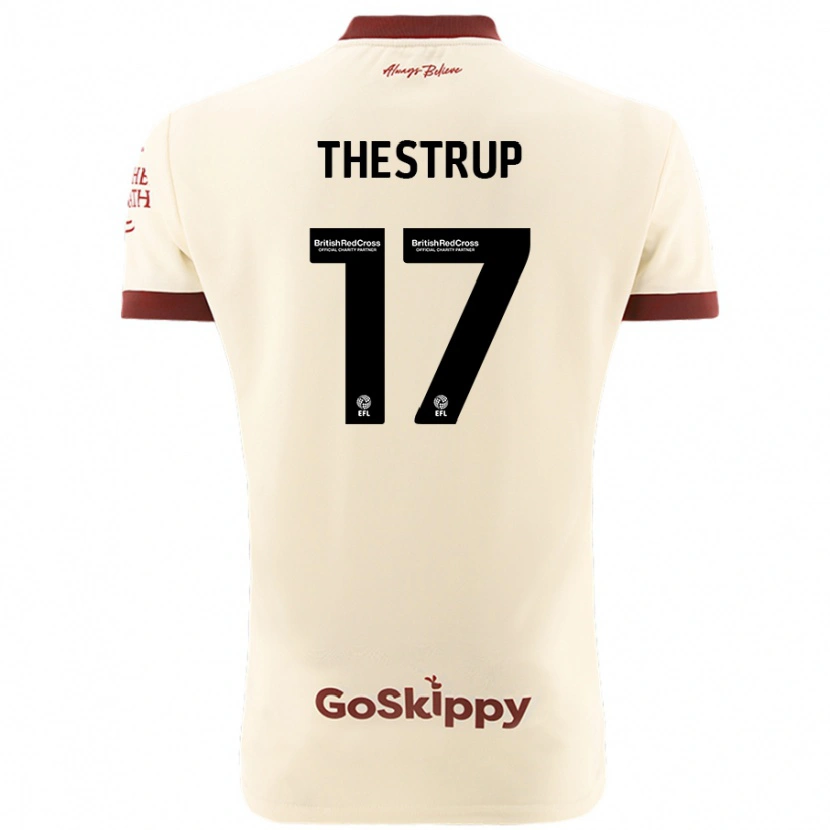 Danxen Mujer Camiseta Amalie Thestrup #17 Crema Blanco 2ª Equipación 2024/25 La Camisa México