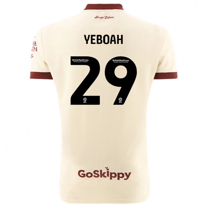 Danxen Mujer Camiseta Ephraim Yeboah #29 Crema Blanco 2ª Equipación 2024/25 La Camisa México