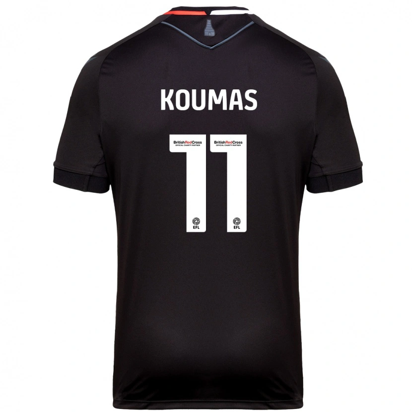 Danxen Mujer Camiseta Lewis Koumas #11 Negro 2ª Equipación 2024/25 La Camisa México