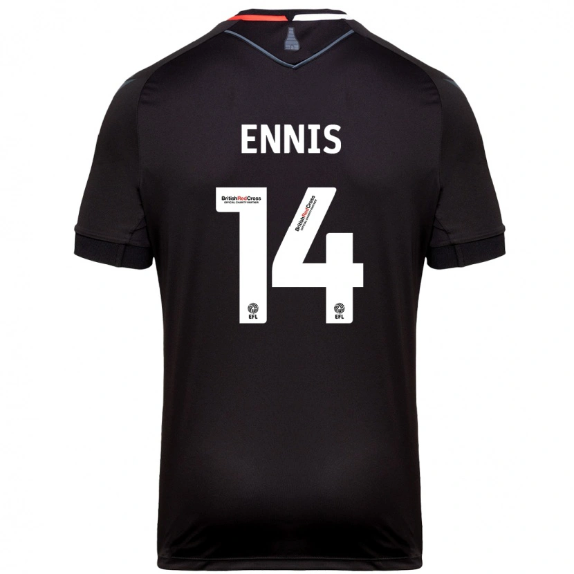 Danxen Mujer Camiseta Niall Ennis #14 Negro 2ª Equipación 2024/25 La Camisa México