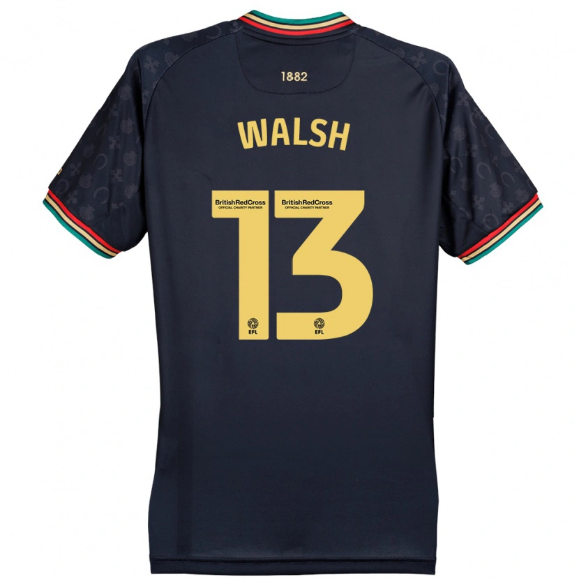 Danxen Mujer Camiseta Joe Walsh #13 Azul Marino Oscuro 2ª Equipación 2024/25 La Camisa México
