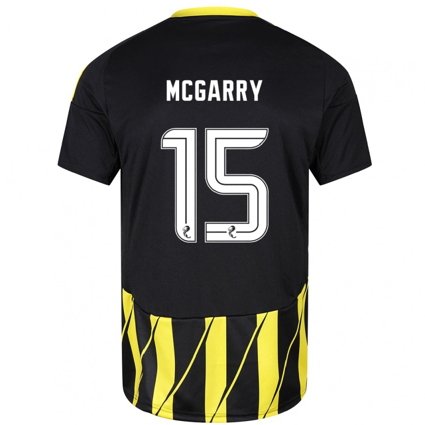 Danxen Mujer Camiseta James Mcgarry #15 Negro Amarillo 2ª Equipación 2024/25 La Camisa México