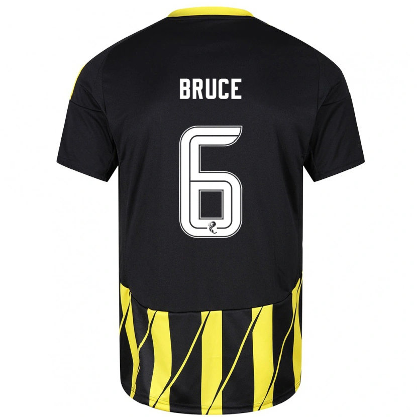 Danxen Mujer Camiseta Natasha Bruce #6 Negro Amarillo 2ª Equipación 2024/25 La Camisa México