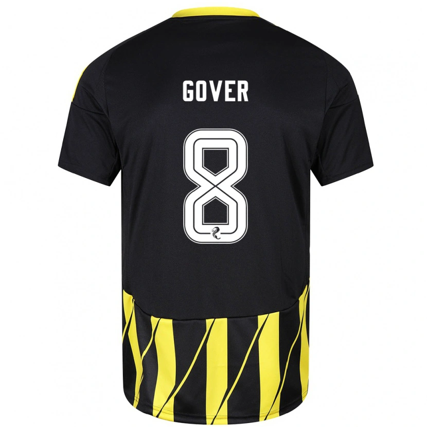 Danxen Mujer Camiseta Chloe Gover #8 Negro Amarillo 2ª Equipación 2024/25 La Camisa México