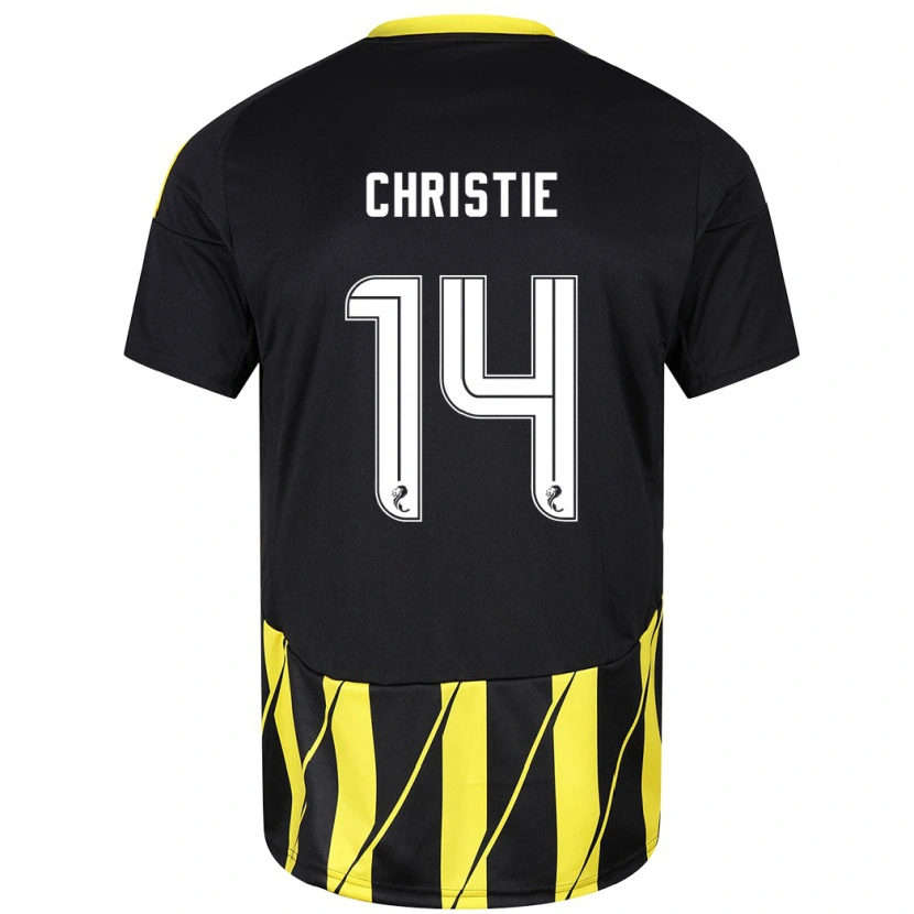 Danxen Mujer Camiseta Mya Christie #14 Negro Amarillo 2ª Equipación 2024/25 La Camisa México