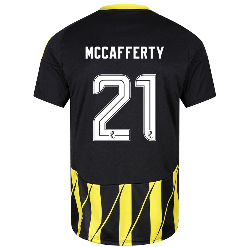 Danxen Mujer Camiseta Eirinn Mccafferty #21 Negro Amarillo 2ª Equipación 2024/25 La Camisa México