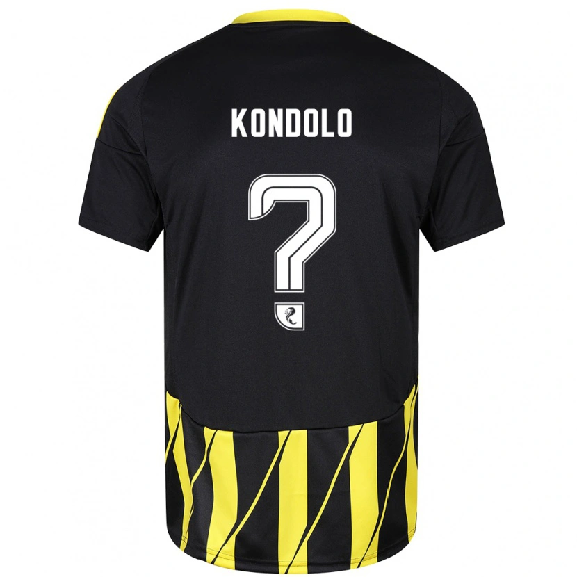 Danxen Mujer Camiseta Christovie Kondolo #0 Negro Amarillo 2ª Equipación 2024/25 La Camisa México