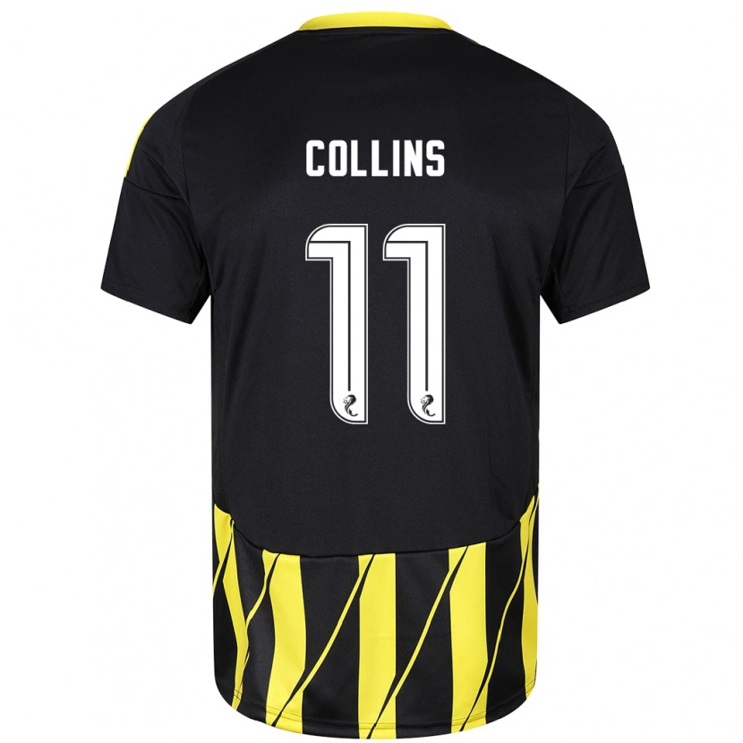 Danxen Mujer Camiseta Bailley Collins #11 Negro Amarillo 2ª Equipación 2024/25 La Camisa México