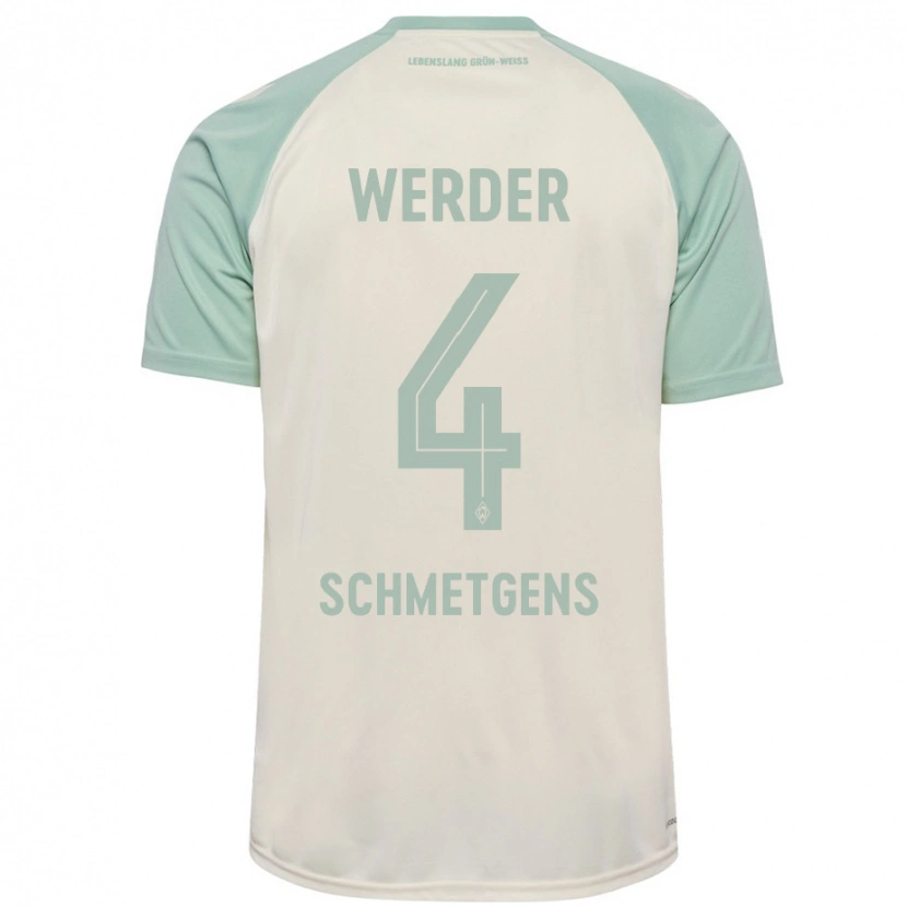 Danxen Mujer Camiseta Mick Schmetgens #4 Blanquecino Verde Claro 2ª Equipación 2024/25 La Camisa México