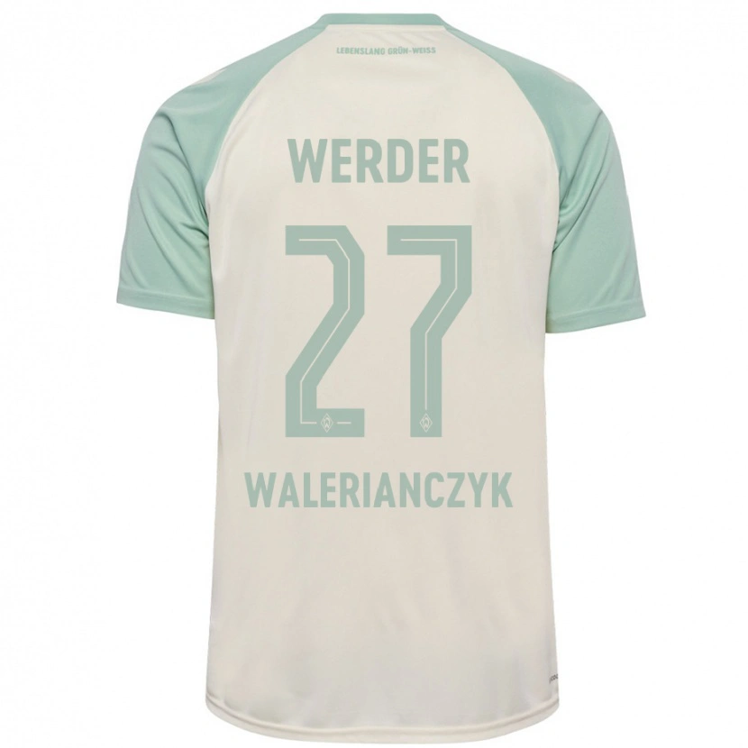 Danxen Mujer Camiseta Dennis Walerianczyk #27 Blanquecino Verde Claro 2ª Equipación 2024/25 La Camisa México