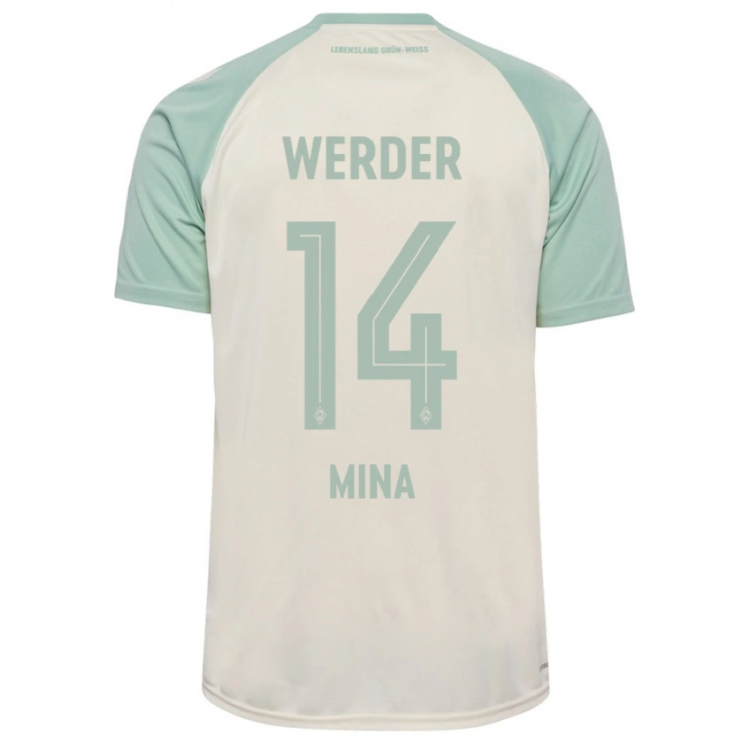 Danxen Mujer Camiseta Johan Mina #14 Blanquecino Verde Claro 2ª Equipación 2024/25 La Camisa México