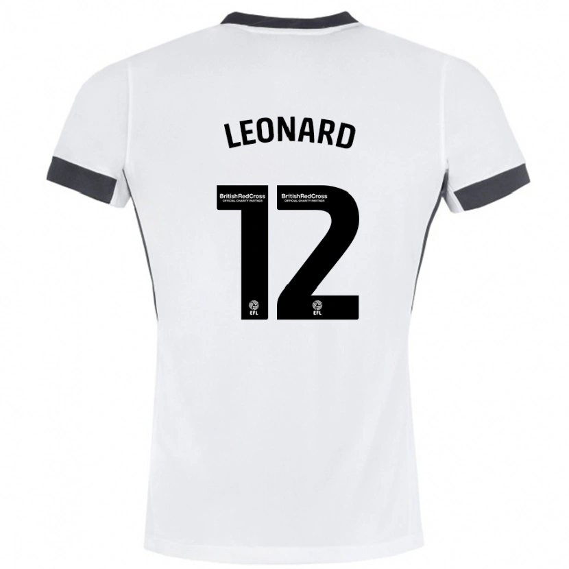 Danxen Mujer Camiseta Marc Leonard #12 Blanco Negro 2ª Equipación 2024/25 La Camisa México