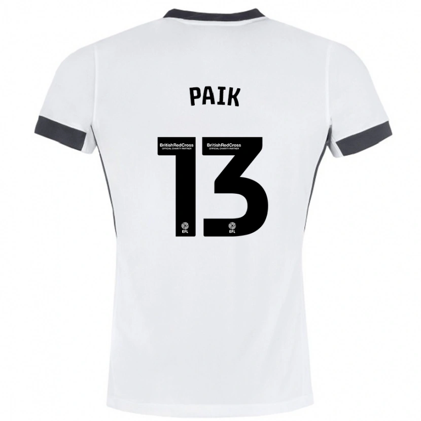 Danxen Mujer Camiseta Seung-Ho Paik #13 Blanco Negro 2ª Equipación 2024/25 La Camisa México