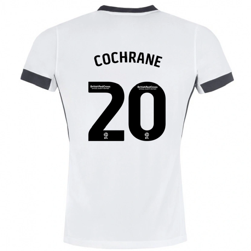 Danxen Mujer Camiseta Alex Cochrane #20 Blanco Negro 2ª Equipación 2024/25 La Camisa México