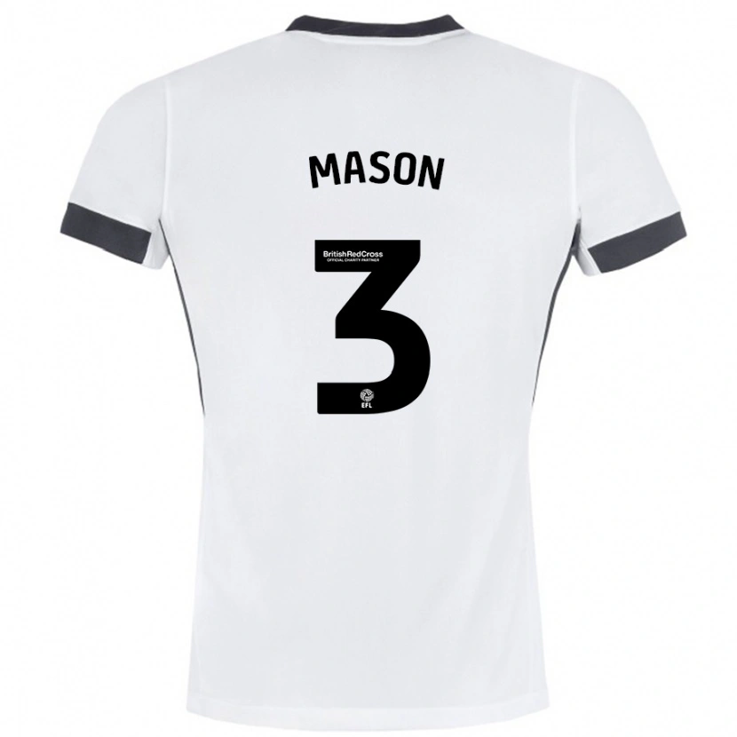 Danxen Mujer Camiseta Ellie Mason #3 Blanco Negro 2ª Equipación 2024/25 La Camisa México